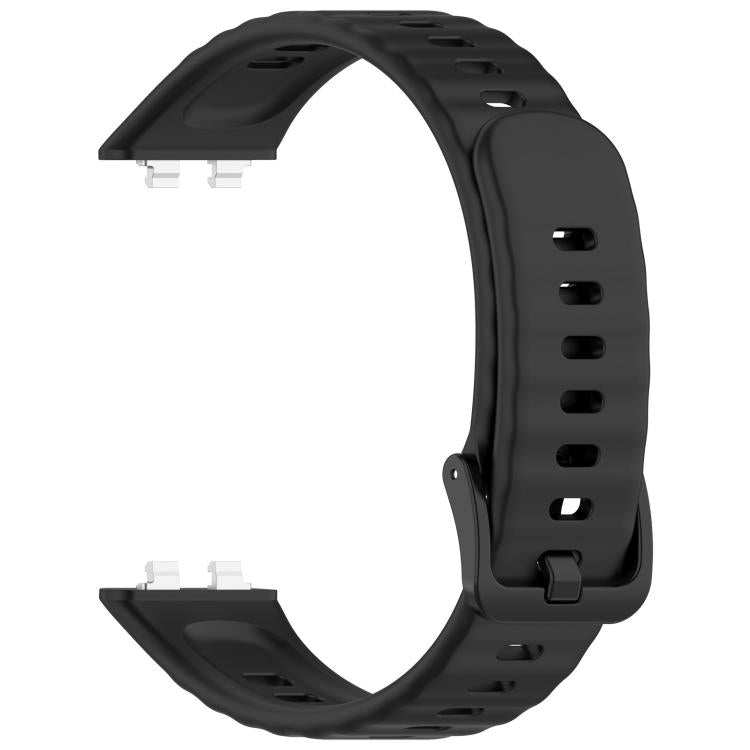 For Huawei Band 11 / Band 11 Pro Wave Texture Solid Color Silicone Watch Band