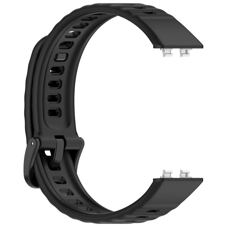 For Huawei Band 11 / Band 11 Pro Wave Texture Solid Color Silicone Watch Band