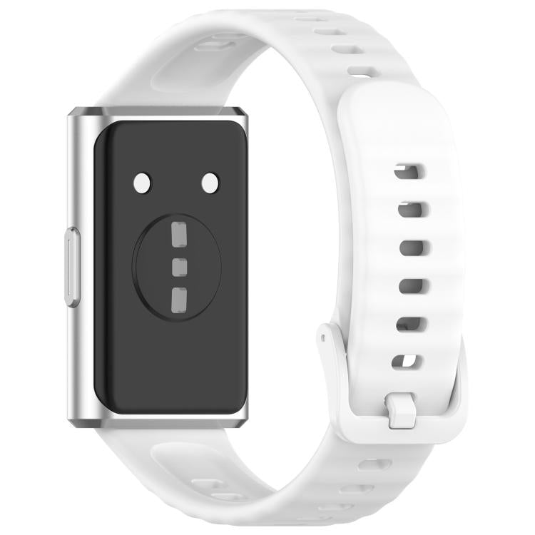 For Huawei Band 11 / Band 11 Pro Wave Texture Solid Color Silicone Watch Band