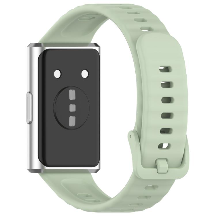 For Huawei Band 11 / Band 11 Pro Wave Texture Solid Color Silicone Watch Band