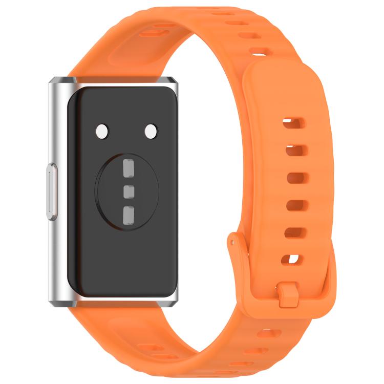 For Huawei Band 11 / Band 11 Pro Wave Texture Solid Color Silicone Watch Band