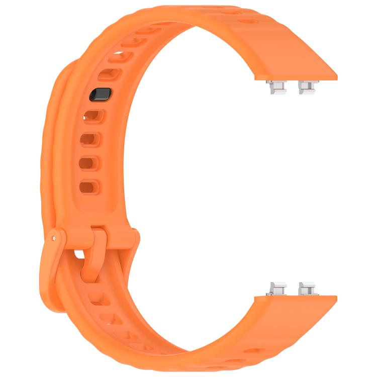 For Huawei Band 11 / Band 11 Pro Wave Texture Solid Color Silicone Watch Band