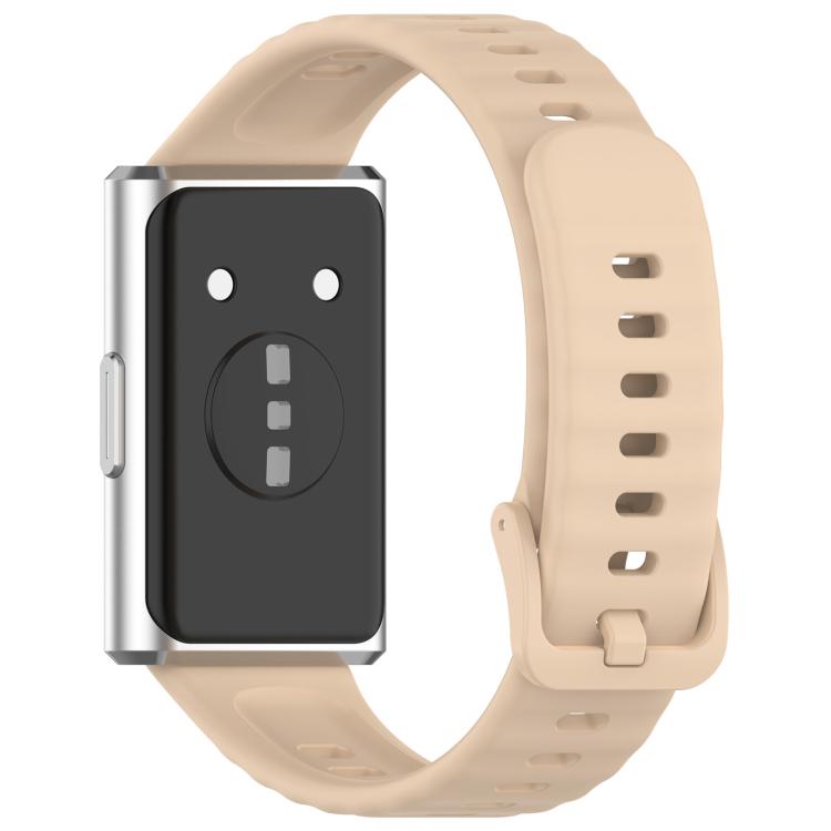 For Huawei Band 11 / Band 11 Pro Wave Texture Solid Color Silicone Watch Band