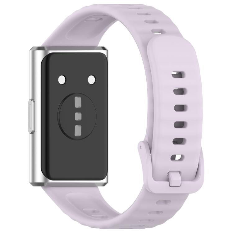 For Huawei Band 11 / Band 11 Pro Wave Texture Solid Color Silicone Watch Band