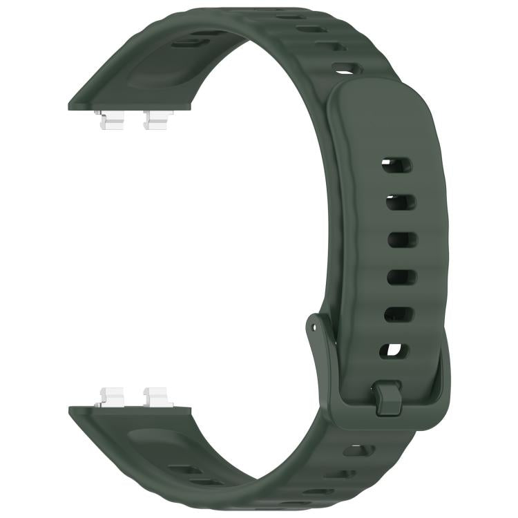 For Huawei Band 11 / Band 11 Pro Wave Texture Solid Color Silicone Watch Band