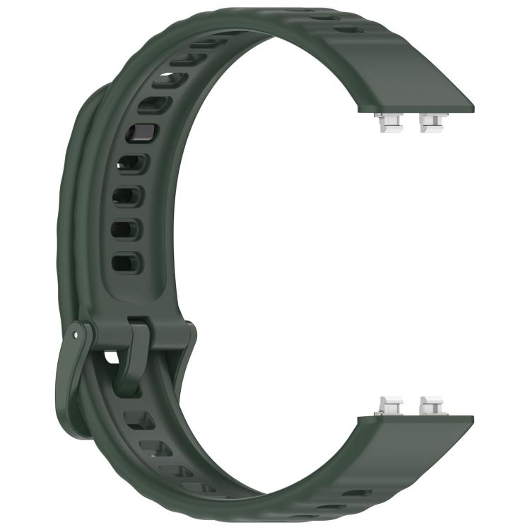 For Huawei Band 11 / Band 11 Pro Wave Texture Solid Color Silicone Watch Band