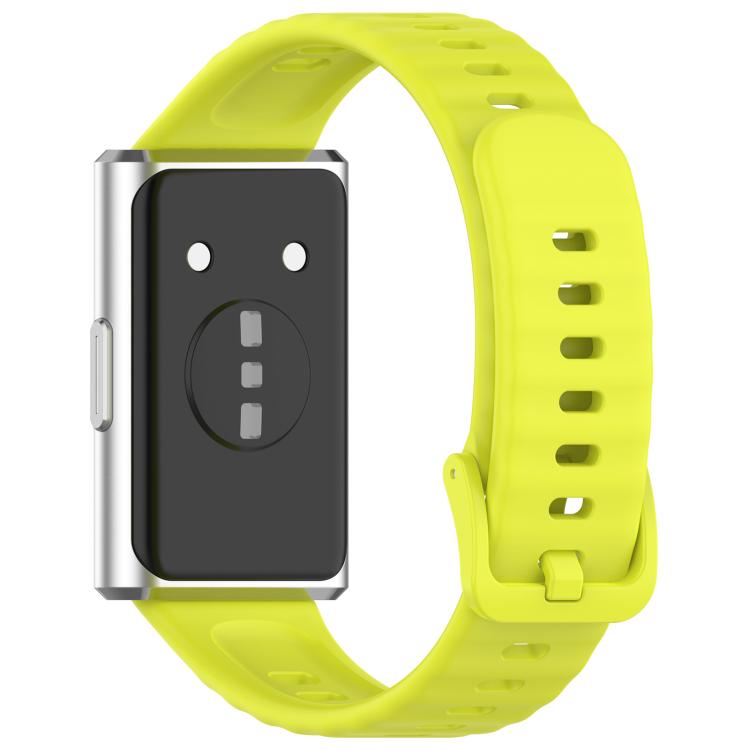 For Huawei Band 11 / Band 11 Pro Wave Texture Solid Color Silicone Watch Band