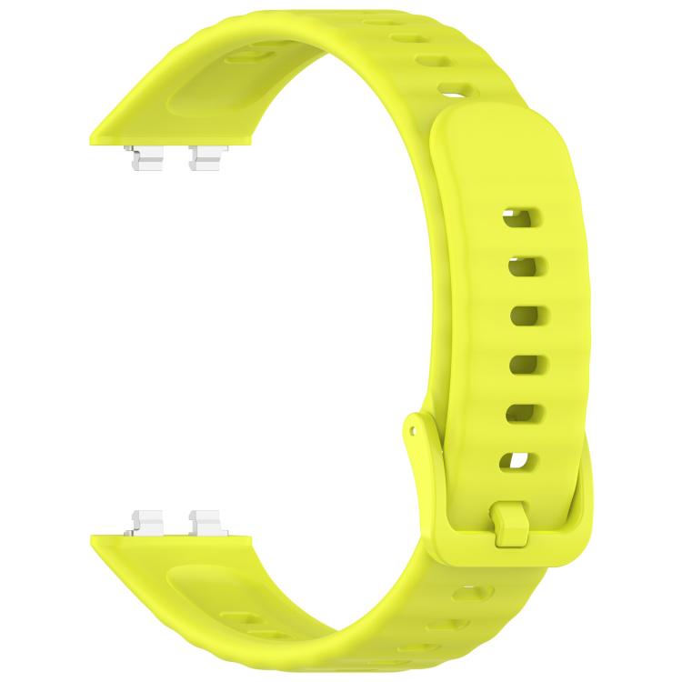 For Huawei Band 11 / Band 11 Pro Wave Texture Solid Color Silicone Watch Band