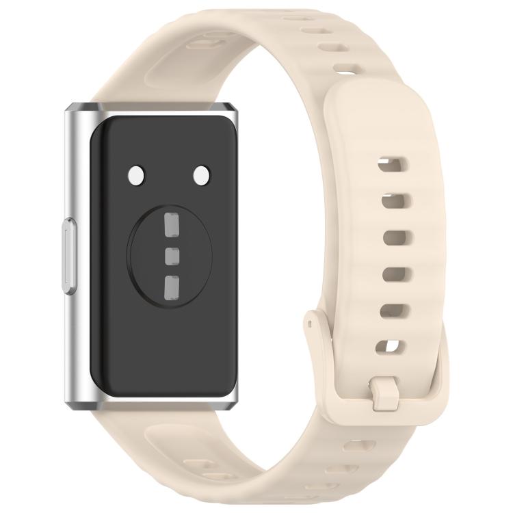 For Huawei Band 11 / Band 11 Pro Wave Texture Solid Color Silicone Watch Band