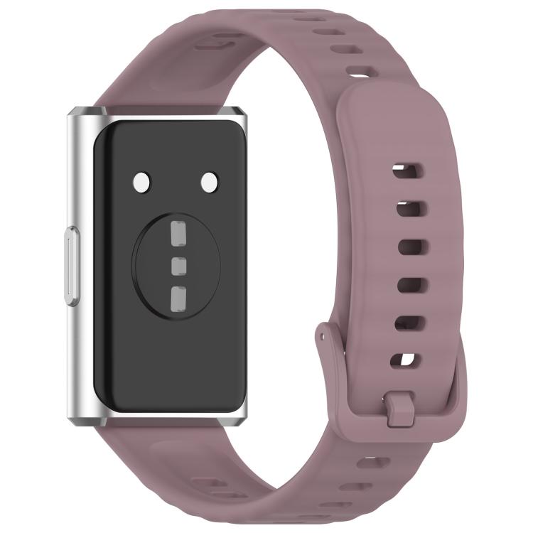 For Huawei Band 11 / Band 11 Pro Wave Texture Solid Color Silicone Watch Band