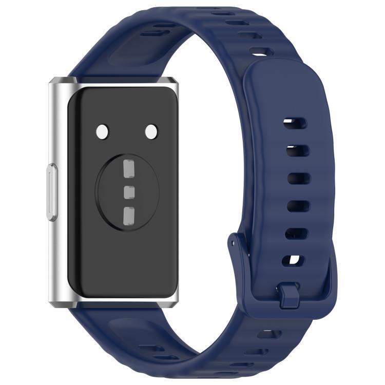 For Huawei Band 11 / Band 11 Pro Wave Texture Solid Color Silicone Watch Band