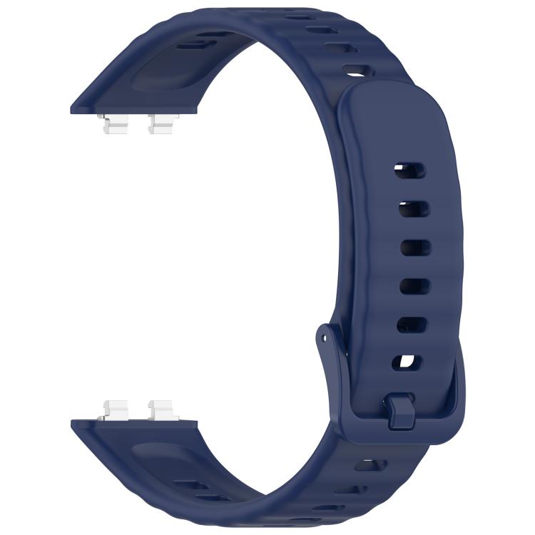 For Huawei Band 11 / Band 11 Pro Wave Texture Solid Color Silicone Watch Band