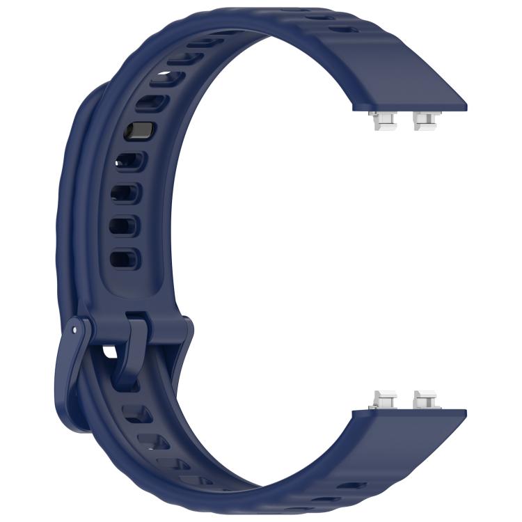 For Huawei Band 11 / Band 11 Pro Wave Texture Solid Color Silicone Watch Band