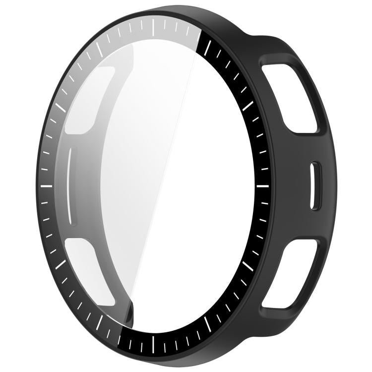 For Amazfit Active 3 Premium  Tempered Film Integrated PC Watch Protective Case with Scale
