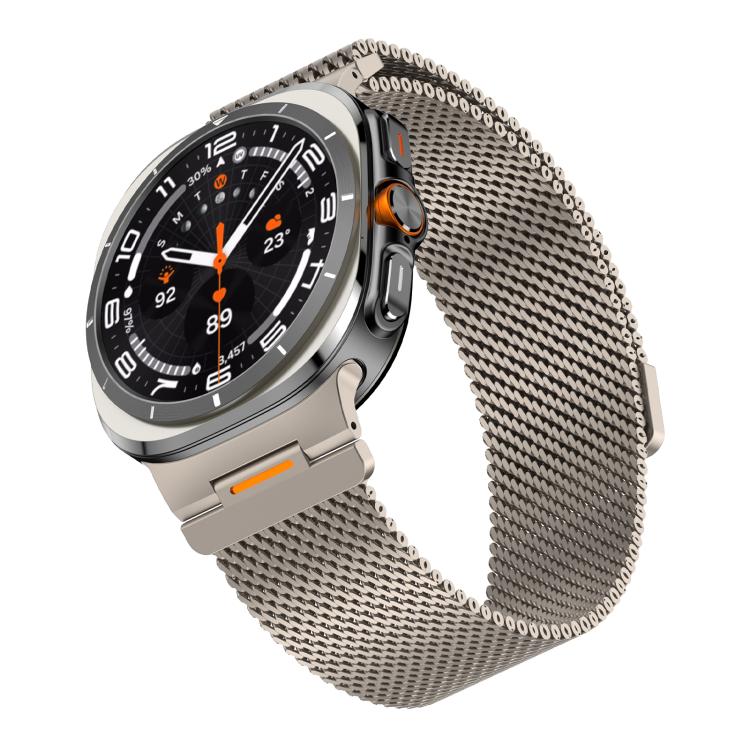 For Samsung Galaxy Watch Ultra 2025 / Ultra 47mm Vibrant Style Thick Mesh Milanese Magnetic Watch Band