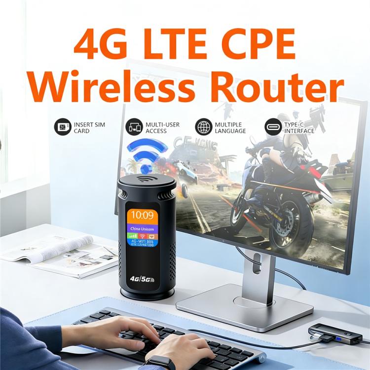 Q52-E Eurasian Version 3000mAh Battery 4G WiFi Router SIM Card Slot WiFi 6 CPE 300Mbps Modem, Plug:EU Plug