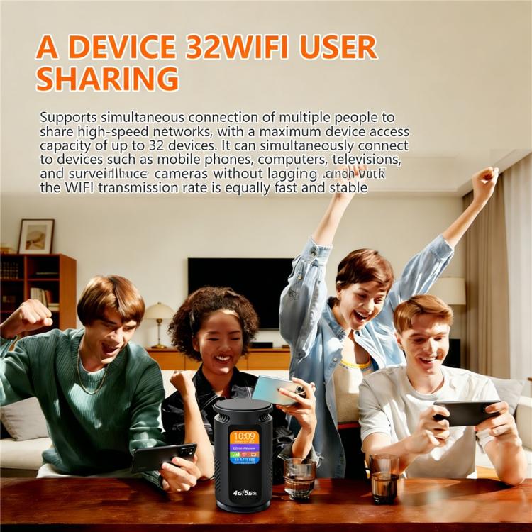 Q52-E Eurasian Version 3000mAh Battery 4G WiFi Router SIM Card Slot WiFi 6 CPE 300Mbps Modem, Plug:EU Plug