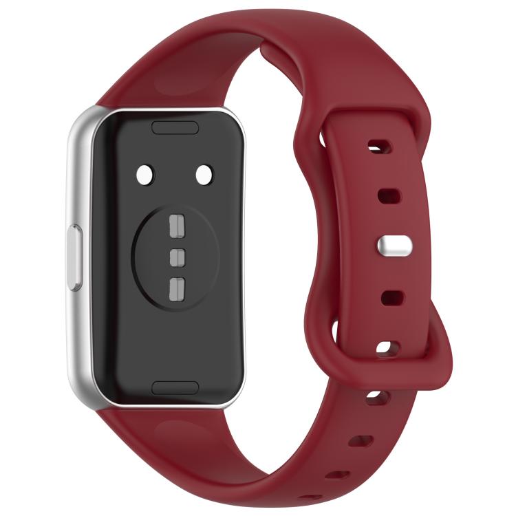 For Huawei Band 11 / Band 11 Pro Slim Butterfly Clasp Solid Color Silicone Watch Band