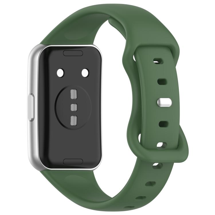 For Huawei Band 11 / Band 11 Pro Slim Butterfly Clasp Solid Color Silicone Watch Band