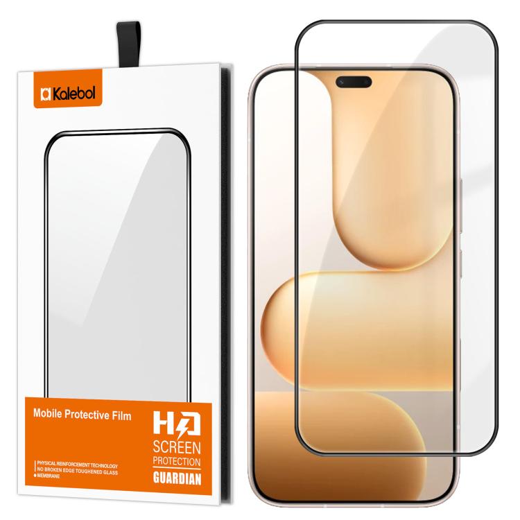 For Honor 600 Lite Kalebol High-Aluminum Screen-Printed Full-Coverage Anti-Fingerprint Black-Bordered HD Tempered Glass Film