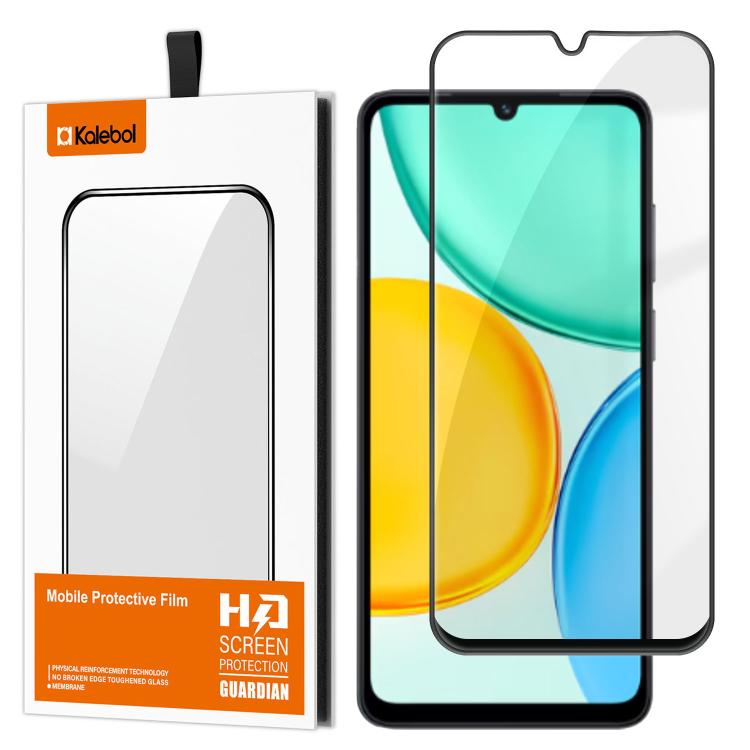 For Honor X5d 4G Kalebol High-Aluminum Screen-Printed Full-Coverage Anti-Fingerprint Black-Bordered HD Tempered Glass Film