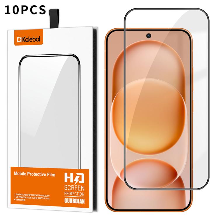 For Honor Magic8 Pro Air 10pcs Kalebol High-Aluminum Screen-Printed Full-Coverage Anti-Fingerprint Black-Bordered HD Tempered Glass Film