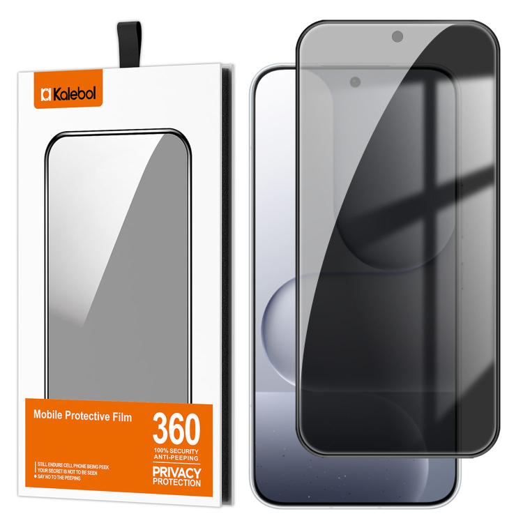 For Honor 600 Pro Global Kalebol High-Aluminum Screen-Printed Full-Coverage Black-Border Privacy Tempered Glass Film