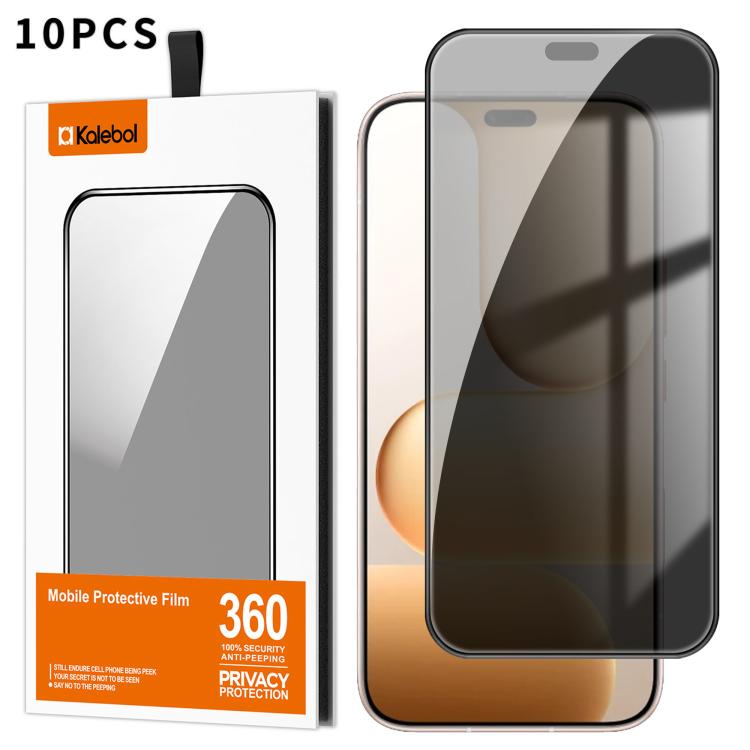 For Honor 600 Lite Global 10pcs Kalebol High-Aluminum Screen-Printed Full-Coverage Black-Border Privacy Tempered Glass Film