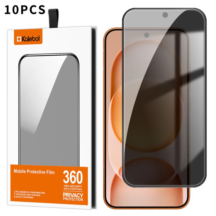 For Honor Magic8 Pro Air 10pcs Kalebol High-Aluminum Screen-Printed Full-Coverage Black-Border Privacy Tempered Glass Film
