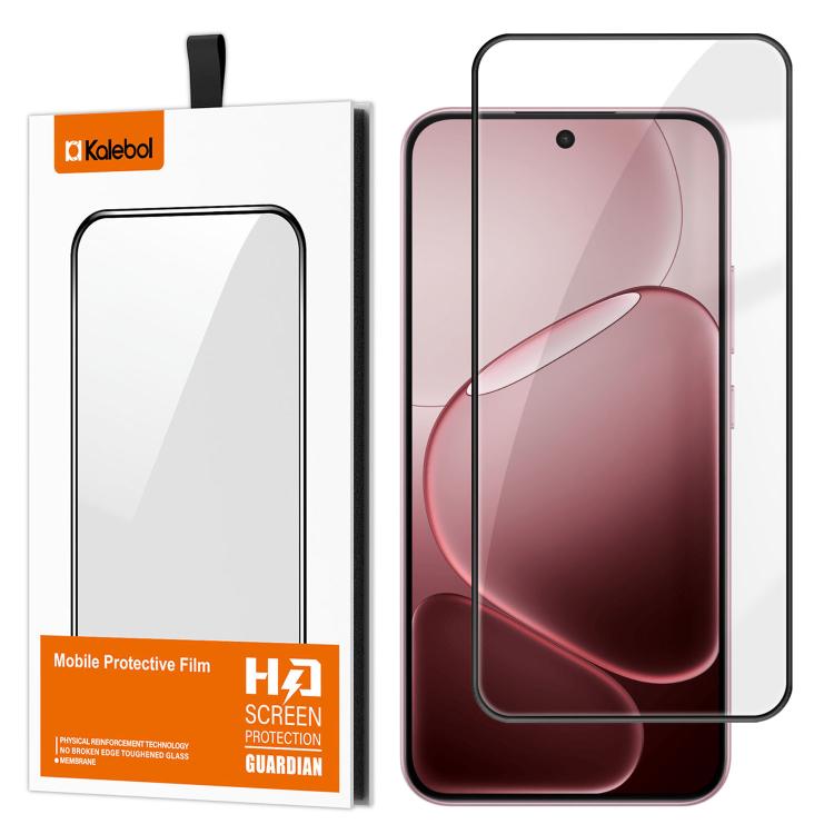 For OPPO A6 4G Kalebol High-Aluminum Screen-Printed Full-Coverage Anti-Fingerprint Black-Bordered HD Tempered Glass Film