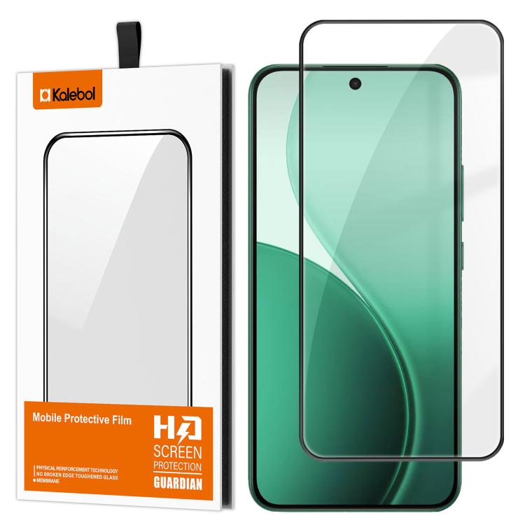 For OPPO F33 5G Kalebol High-Aluminum Screen-Printed Full-Coverage Anti-Fingerprint Black-Bordered HD Tempered Glass Film