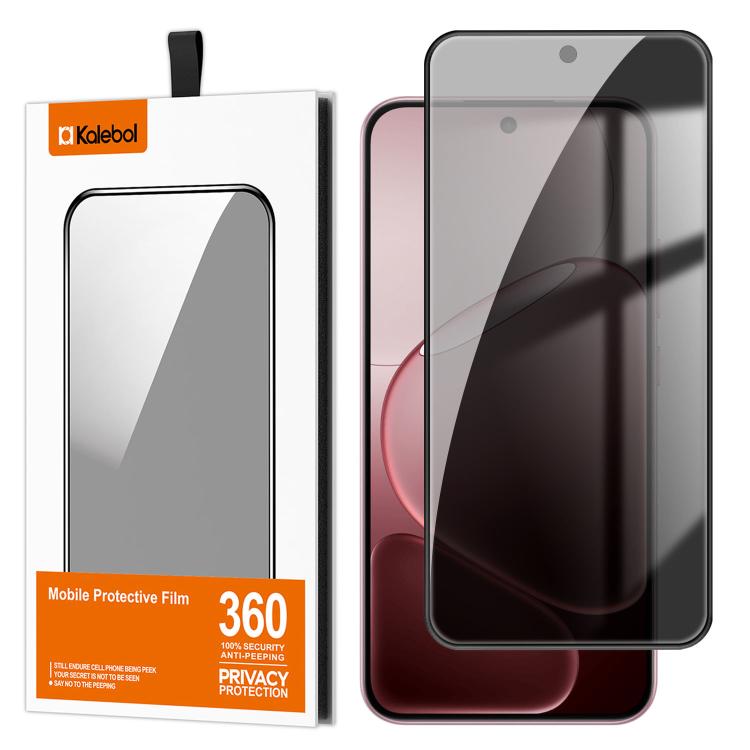 For OPPO A6 4G Kalebol High-Aluminum Screen-Printed Full-Coverage Black-Border Privacy Tempered Glass Film