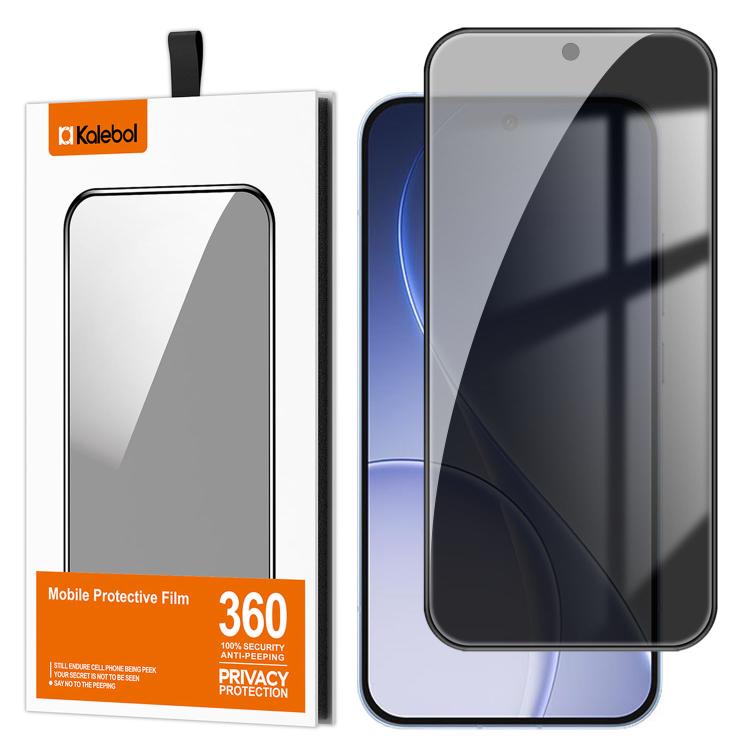 For OPPO Reno 15 Pro Mini 5G Kalebol High-Aluminum Screen-Printed Full-Coverage Black-Border Privacy Tempered Glass Film