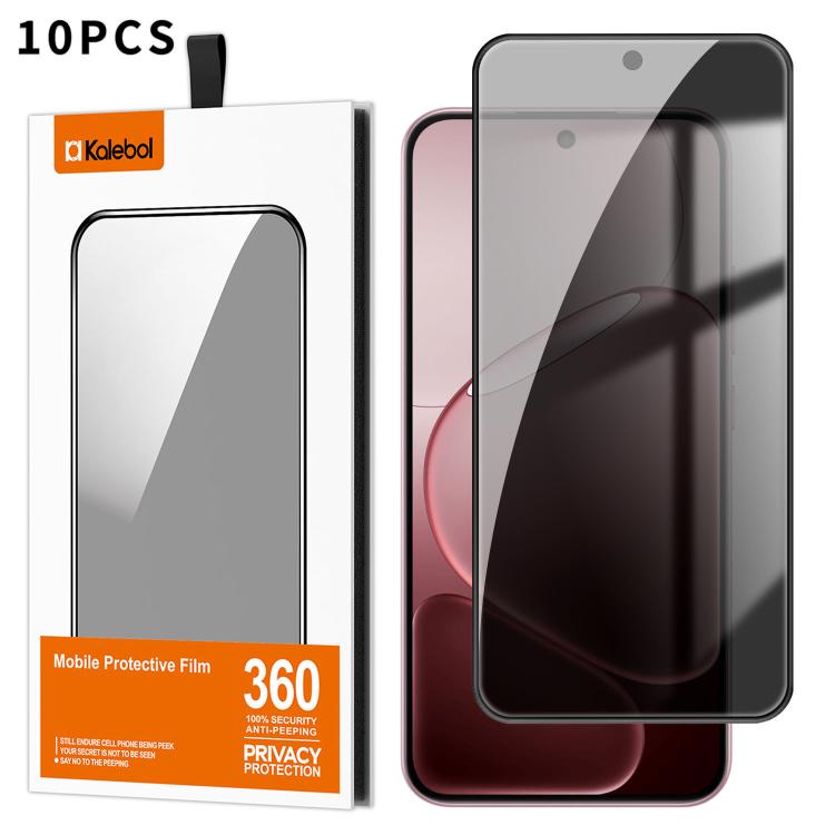 For OPPO A6 4G 10pcs Kalebol High-Aluminum Screen-Printed Full-Coverage Black-Border Privacy Tempered Glass Film