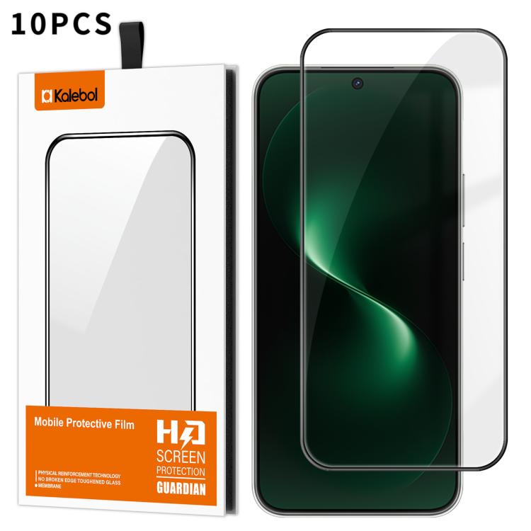 For Huawei nova 15 10pcs Kalebol High-Aluminum Screen-Printed Full-Coverage Anti-Fingerprint Black-Bordered HD Tempered Glass Film