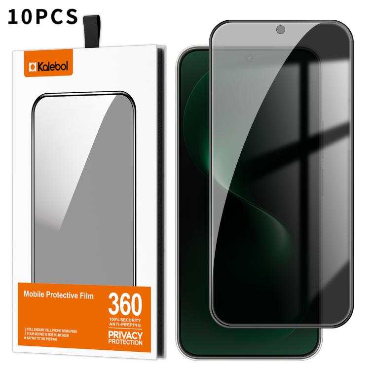 For Huawei nova 15 10pcs Kalebol High-Aluminum Screen-Printed Full-Coverage Black-Border Privacy Tempered Glass Film