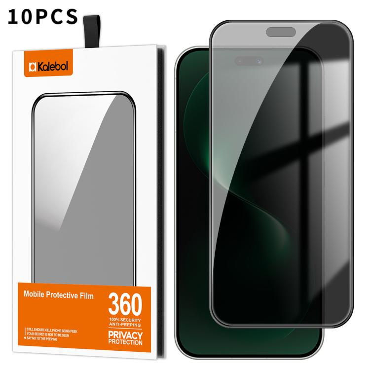 For Huawei nova 15 Pro / Ultra 10pcs Kalebol High-Aluminum Screen-Printed Full-Coverage Black-Border Privacy Tempered Glass Film