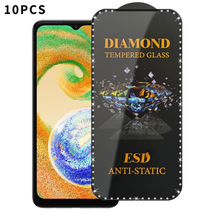 For Samsung Galaxy A04s 10pcs Full-Screen Diamond-Studded Silkscreen High-Definition Anti-Static Tempered Glass Film