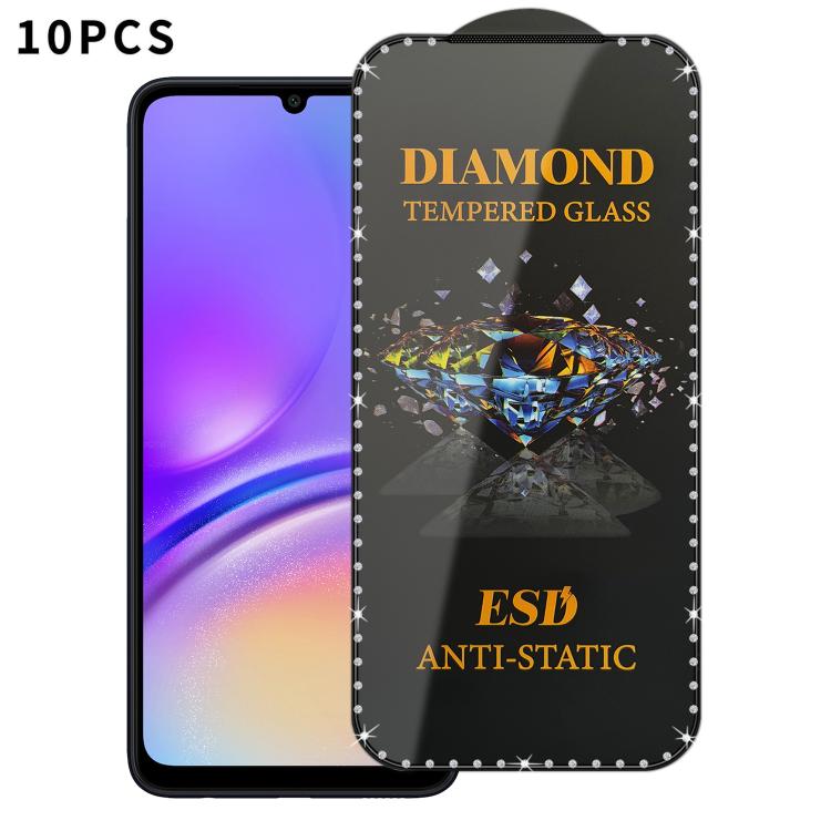 For Samsung Galaxy A05 10pcs Full-Screen Diamond-Studded Silkscreen High-Definition Anti-Static Tempered Glass Film