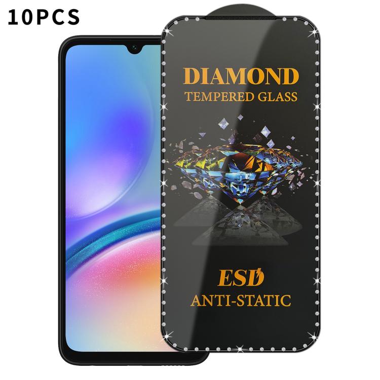 For Samsung Galaxy A05s 10pcs Full-Screen Diamond-Studded Silkscreen High-Definition Anti-Static Tempered Glass Film