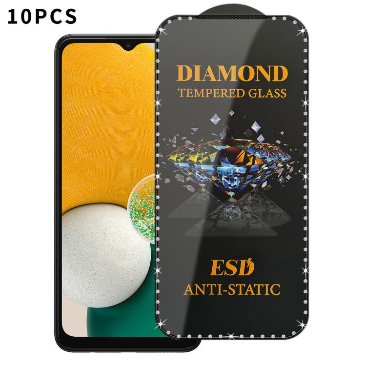 For Samsung Galaxy A13 5G 10pcs Full-Screen Diamond-Studded Silkscreen High-Definition Anti-Static Tempered Glass Film