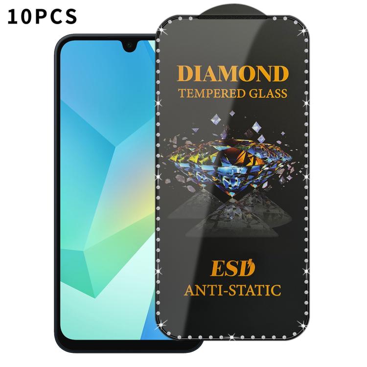 For Samsung Galaxy A16 5G 10pcs Full-Screen Diamond-Studded Silkscreen High-Definition Anti-Static Tempered Glass Film