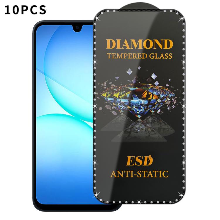 For Samsung Galaxy A17 5G 10pcs Full-Screen Diamond-Studded Silkscreen High-Definition Anti-Static Tempered Glass Film