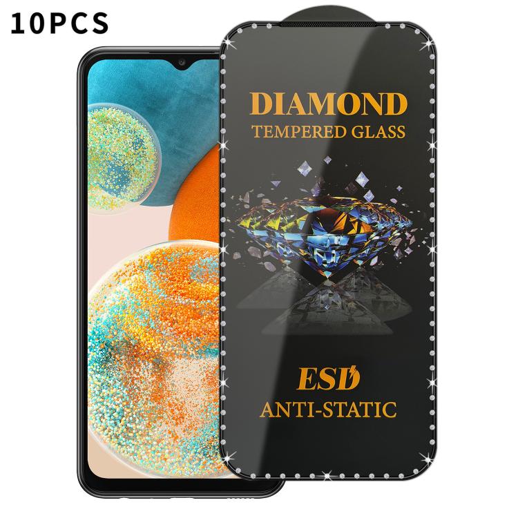 For Samsung Galaxy A23 5G 10pcs Full-Screen Diamond-Studded Silkscreen High-Definition Anti-Static Tempered Glass Film
