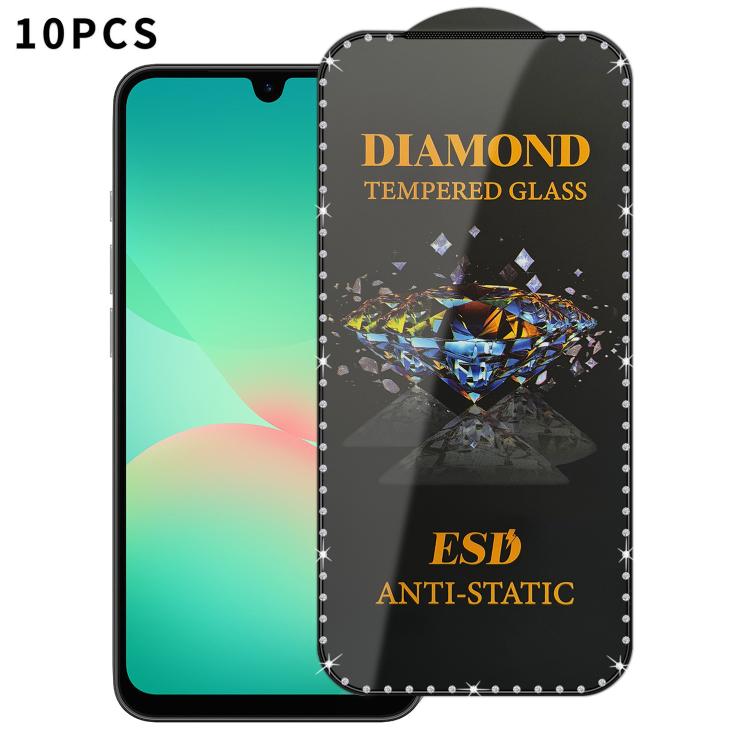 For Samsung Galaxy A27 5G 10pcs Full-Screen Diamond-Studded Silkscreen High-Definition Anti-Static Tempered Glass Film
