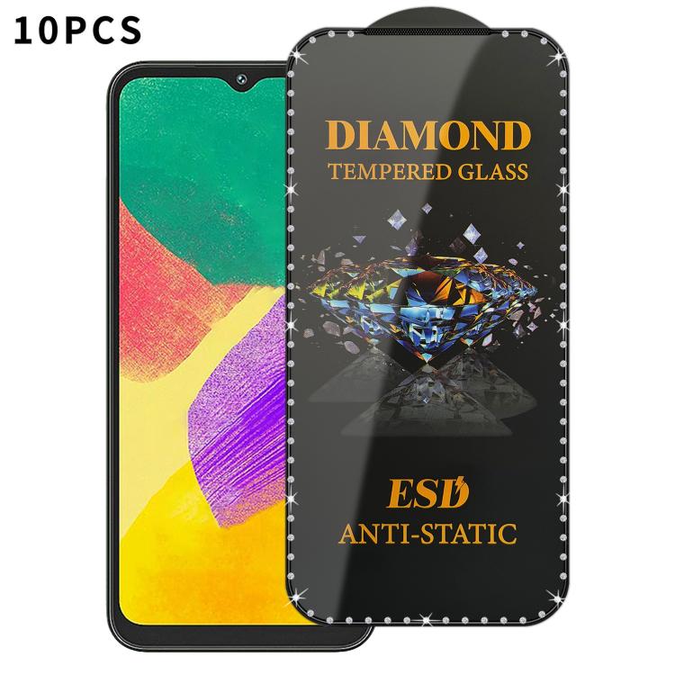 For Samsung Galaxy F14 5G 10pcs Full-Screen Diamond-Studded Silkscreen High-Definition Anti-Static Tempered Glass Film