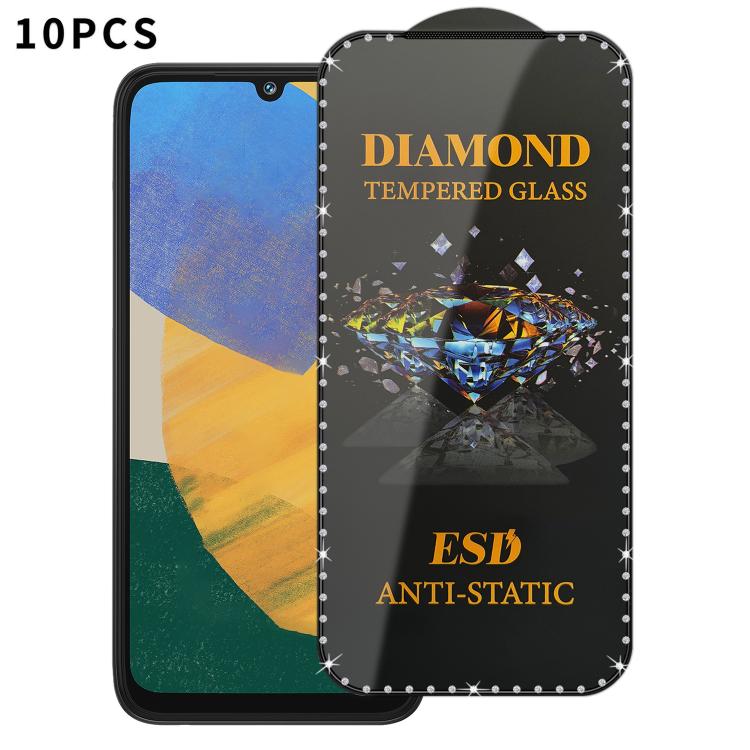 For Samsung Galaxy F34 5G 10pcs Full-Screen Diamond-Studded Silkscreen High-Definition Anti-Static Tempered Glass Film
