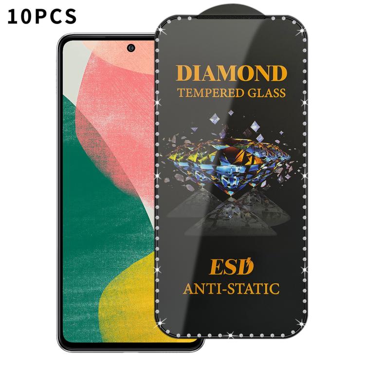 For Samsung Galaxy F54 5G 10pcs Full-Screen Diamond-Studded Silkscreen High-Definition Anti-Static Tempered Glass Film