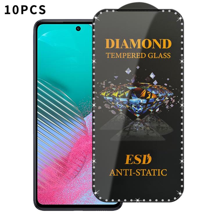 For Samsung Galaxy M54 5G 10pcs Full-Screen Diamond-Studded Silkscreen High-Definition Anti-Static Tempered Glass Film