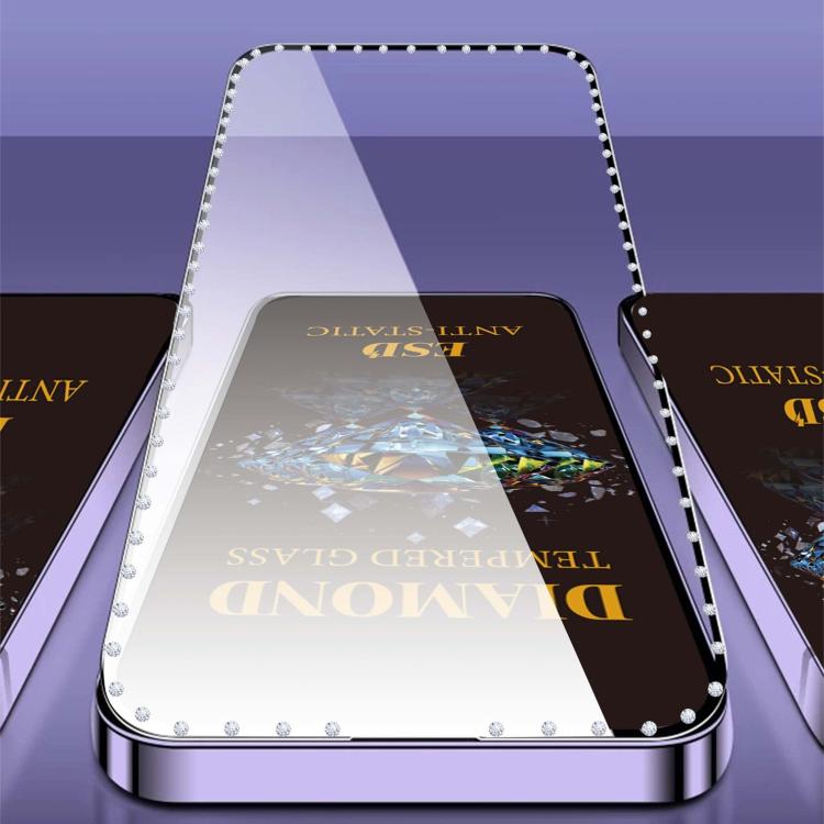For Samsung Galaxy A14 5G 10pcs Full-Screen Diamond-Studded Silkscreen High-Definition Anti-Static Tempered Glass Film